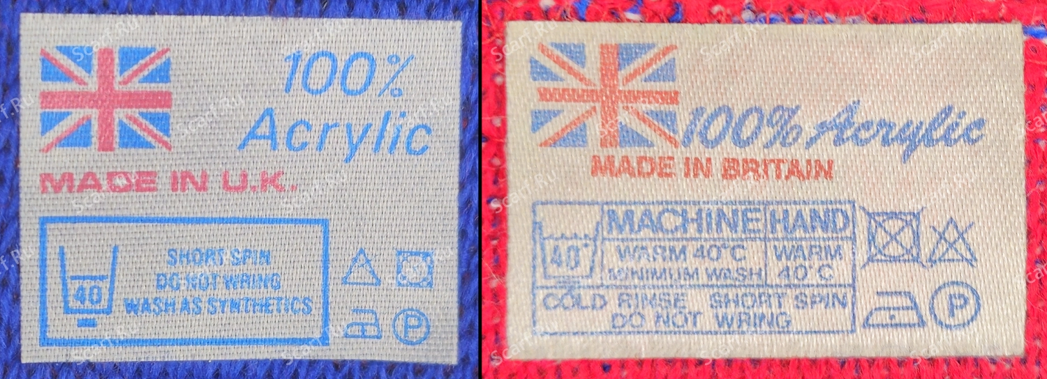 Бирки английских шарфов